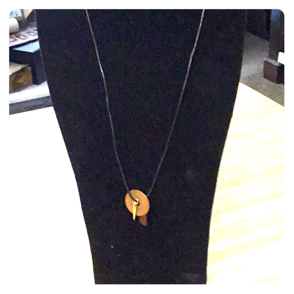 Handmade leather necklace /Nigerian coin 1950’s
